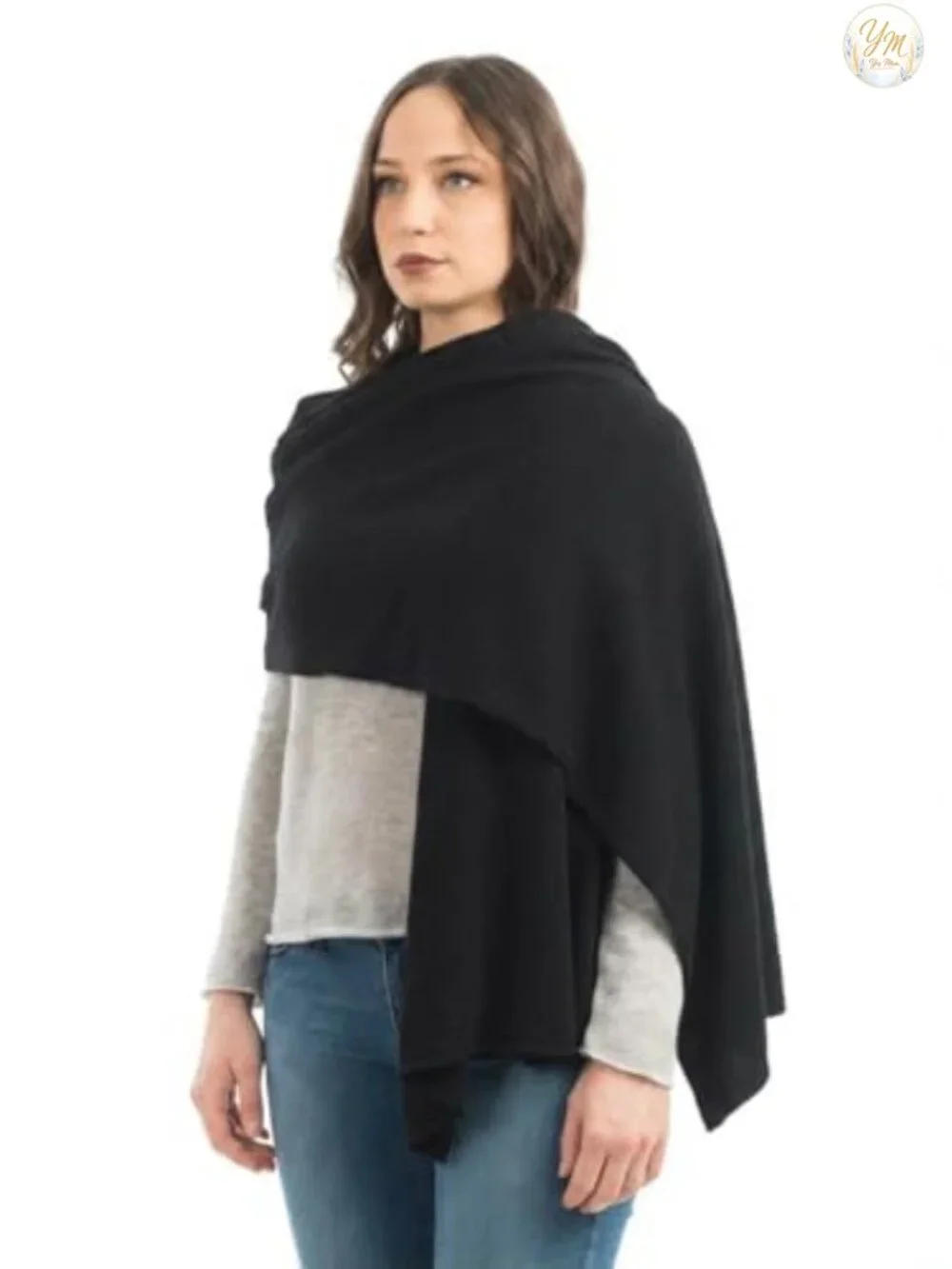 Italian Wool Cashmere Blend Stole Wrap Shawl Scarf for Women
